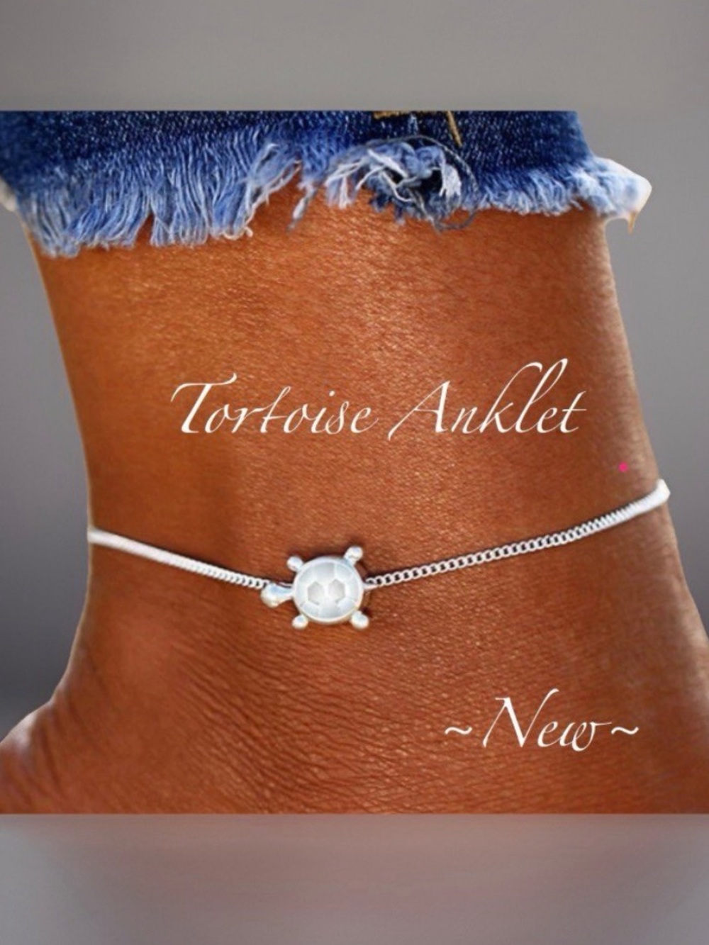 Tortoise Silver Tone Charm Anklet Bracelet ~New~ in package